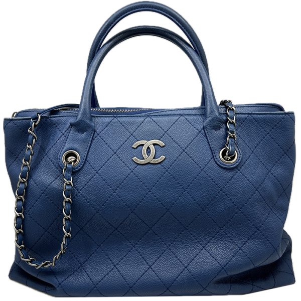 imgrc0095089450 CHANEL Matelasse 2WAY Tote Bag Caviar Skin Blue