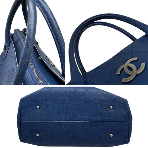 imgrc0095089457 CHANEL Matelasse 2WAY Tote Bag Caviar Skin Blue