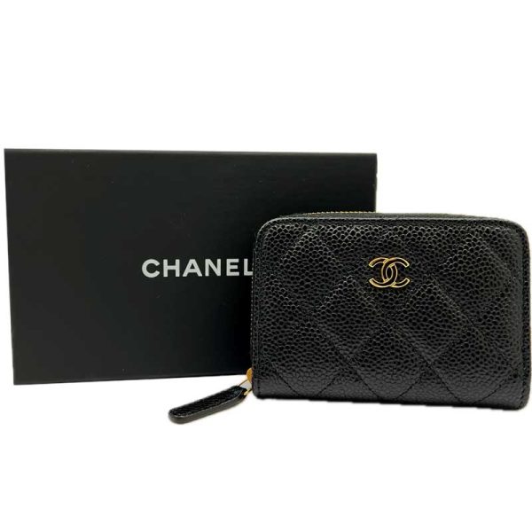 imgrc0095265919 CHANEL Classic Zippy Coin Purse Caviar Skin Black