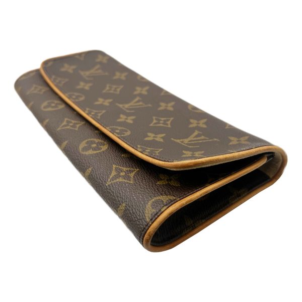 created by Background Eraser LOUIS VUITTON Pochette Twin GM Monogram Shoulder Bag Brown