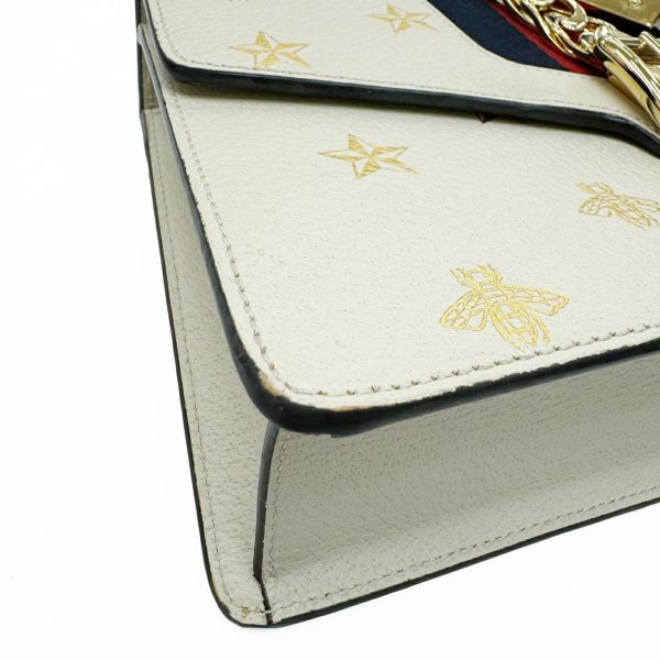 imgrc0095268961 GUCCI Sylvie B Star 2WAY Small Shoulder Bag Leather Ivory