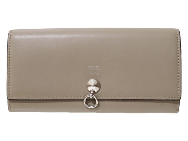 imgrc0095271755 Fendi Visible Long Wallet Leather Beige