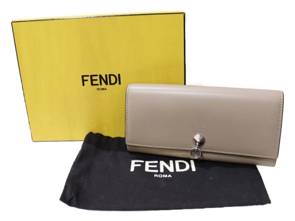 imgrc0095271774 Fendi Visible Long Wallet Leather Beige