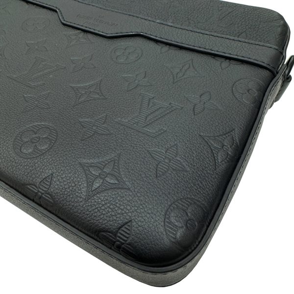 imgrc0095371233 LOUIS VUITTON Trio Messenger Bag Monogram Pattern Embossed Black