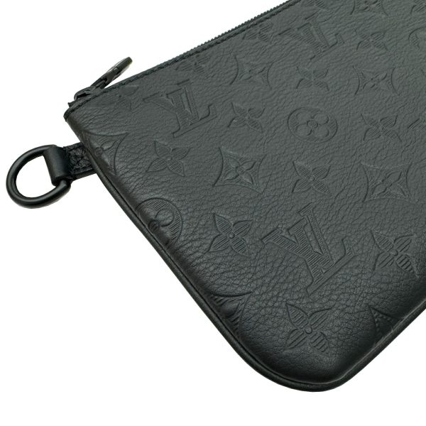 imgrc0095371236 LOUIS VUITTON Trio Messenger Bag Monogram Pattern Embossed Black