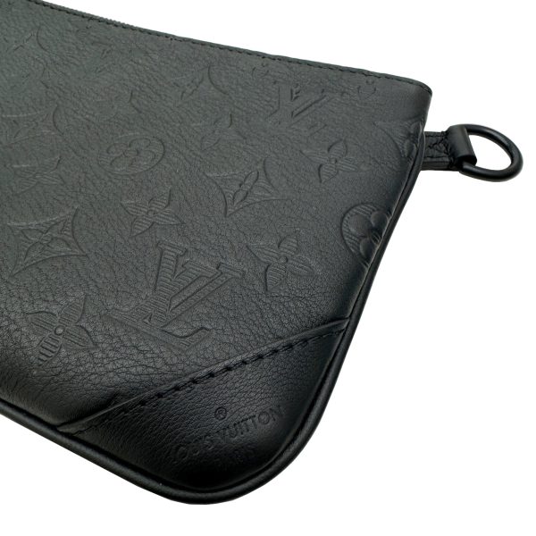 imgrc0095371237 LOUIS VUITTON Trio Messenger Bag Monogram Pattern Embossed Black