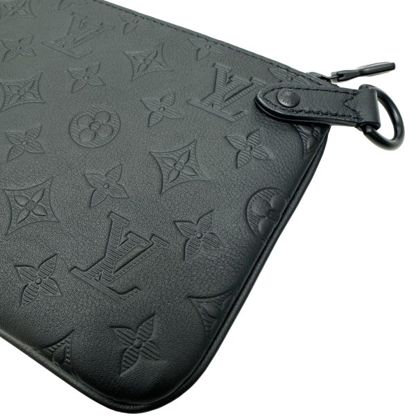 imgrc0095371241 LOUIS VUITTON Trio Messenger Bag Monogram Pattern Embossed Black