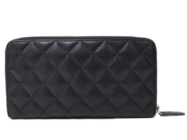 imgrc0095386393 Chanel Round Zipper Long Wallet Caviar Skin Black