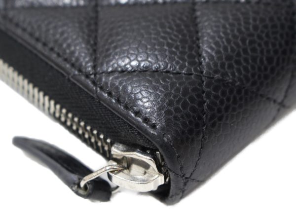 imgrc0095386404 Chanel Round Zipper Long Wallet Caviar Skin Black