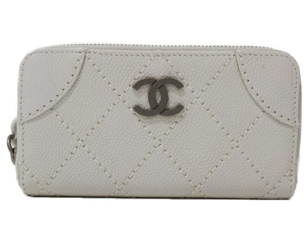 imgrc0095387367 Chanel Zip Coin Purse Case Caviar Skin White