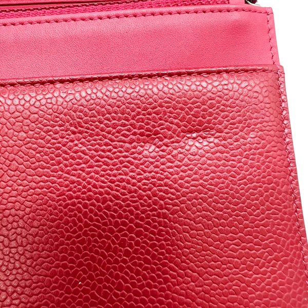 imgrc0095472975 CHANEL Chain Wallet Crossbody Caviar Skin Wine Red