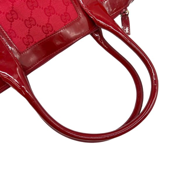 imgrc0095486472 GUCCI Handbag GG Canvas Patent Red