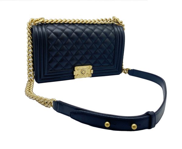 imgrc0095489165 CHANEL Matelasse Chain Shoulder Bag Boy Chanel Black