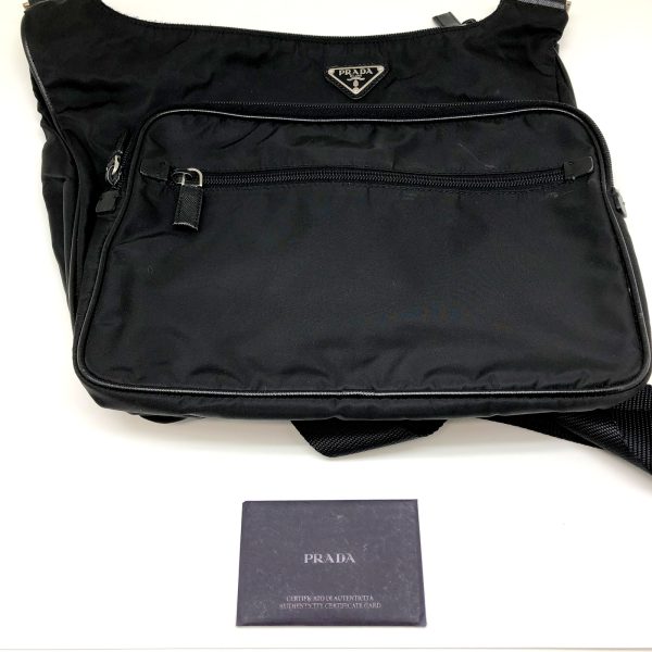 imgrc0095499420 Prada Nylon Crossbody Bag Black