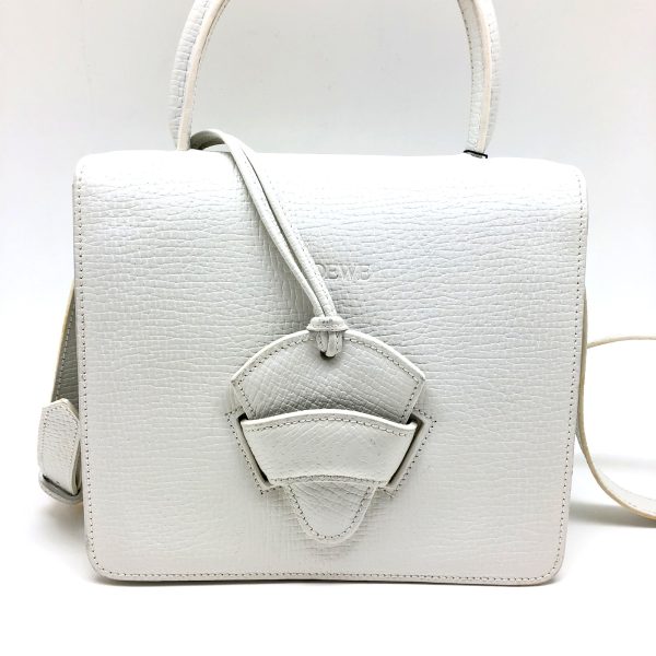 imgrc0095516599 LOEWE Barcelona 2WAY Handbag Leather White