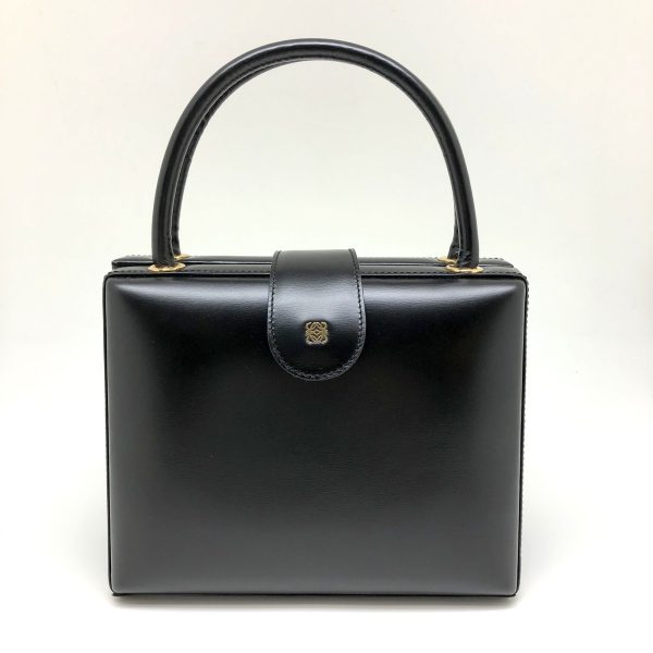 imgrc0095530507 LOEWE Clasp Logo Handbag Leather Black