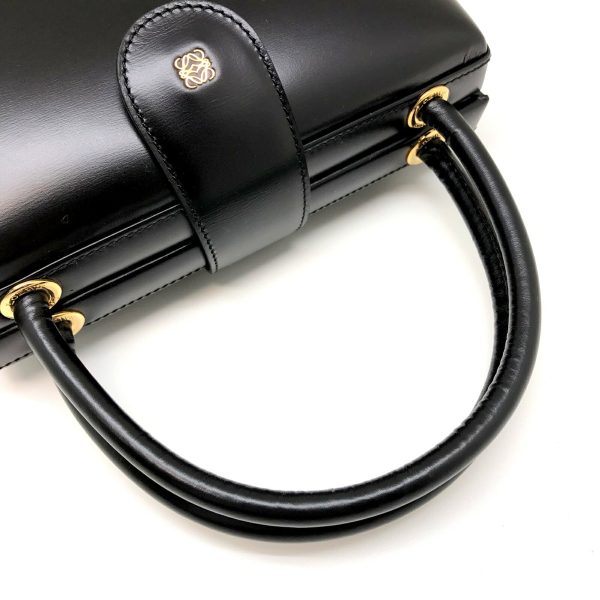 imgrc0095530512 LOEWE Clasp Logo Handbag Leather Black