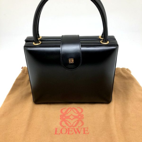 imgrc0095530516 LOEWE Clasp Logo Handbag Leather Black