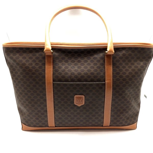 imgrc0095577076 CELINE Macadam Tote Bag Leather Brown