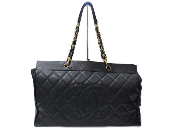 imgrc0095603363 Chanel Chain Tote Bag Decacoco Mark Caviar Black