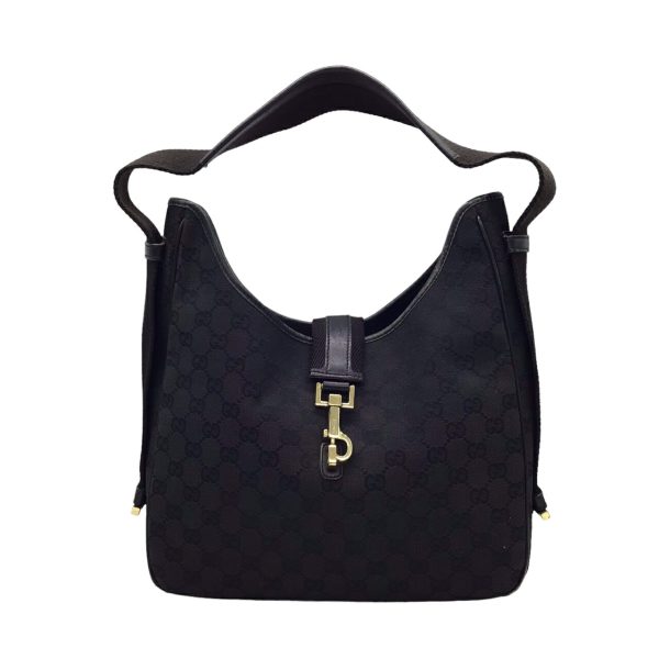 imgrc0095609105 GUCCI GG Canvas One Shoulder Bag Black Navy Gray