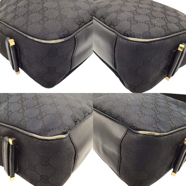 imgrc0095609108 GUCCI GG Canvas One Shoulder Bag Black Navy Gray