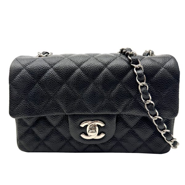 imgrc0095620929 CHANEL Mini Matelasse Shoulder Bag Caviar Skin Black