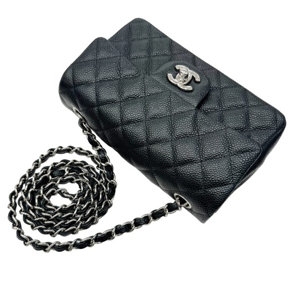 imgrc0095620938 CHANEL Mini Matelasse Shoulder Bag Caviar Skin Black