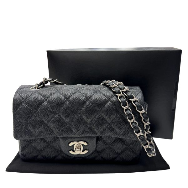 imgrc0095620942 CHANEL Mini Matelasse Shoulder Bag Caviar Skin Black