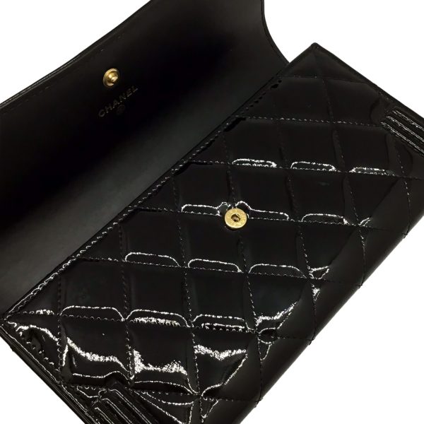 imgrc0095654226 CHANEL Boy Long Flap Wallet Enamel Black