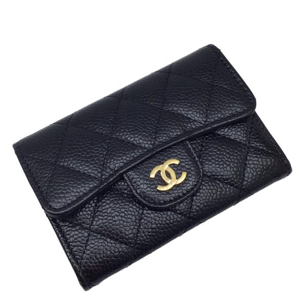 imgrc0095654761 CHANEL Timeless Classic Card Case Caviar Skin Black