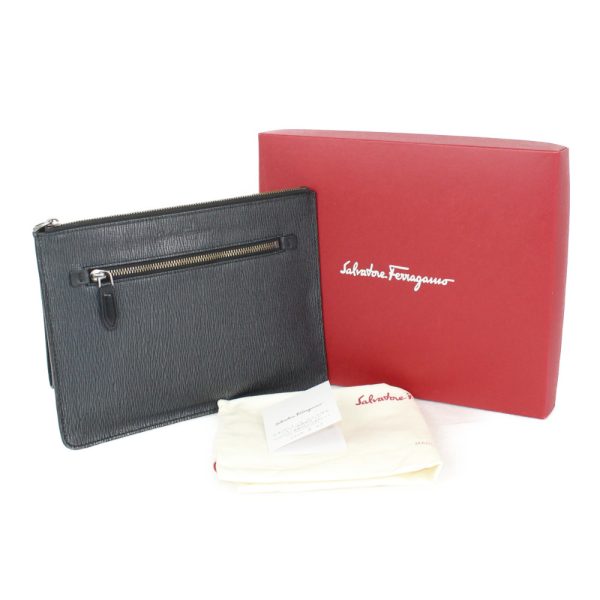 imgrc0095670119 Salvatore Ferragamo Clutch Bag Black Leather