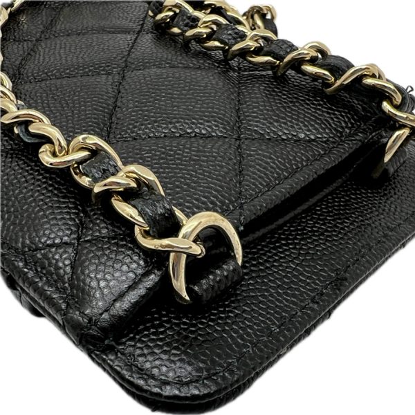 imgrc0095674168 CHANEL Smartphone Case Chain Shoulder Bag Caviar Skin Black