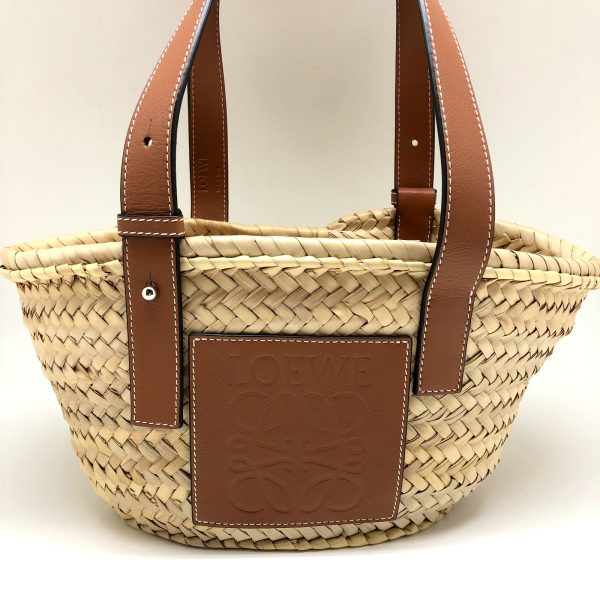 imgrc0095678929 LOEWE Small Basket Bag Palm Leaf Leather Beige Brown