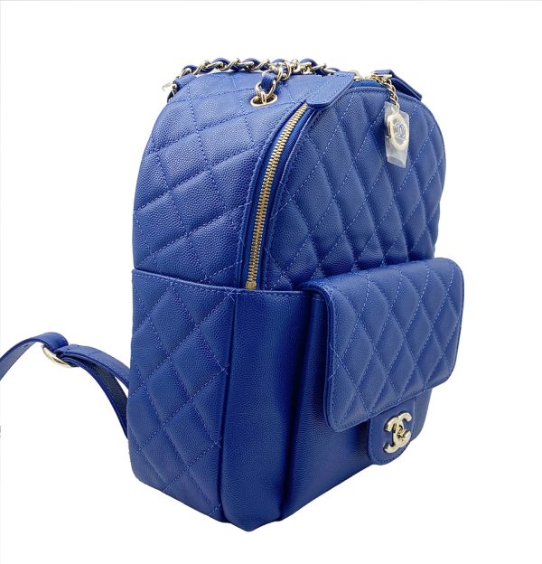 imgrc0095733348 CHANEL Rucksack Backpack Chain Shoulder Bag Caviar Skin Blue