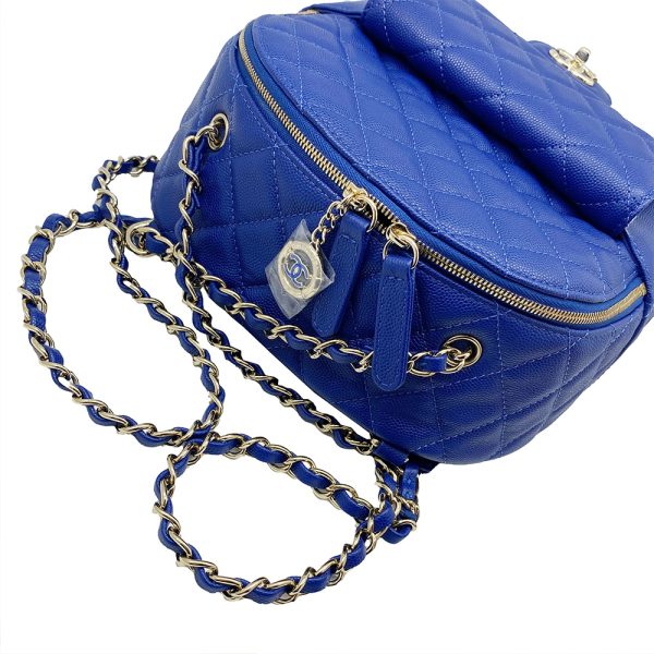 imgrc0095733357 CHANEL Rucksack Backpack Chain Shoulder Bag Caviar Skin Blue