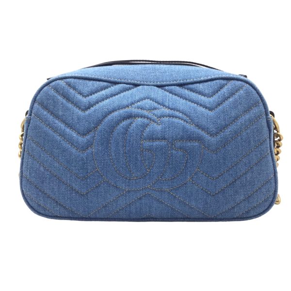 imgrc0095734073 GUCCI GG Marmont Denim Shoulder Bag Blue