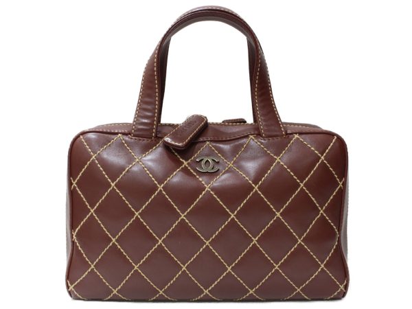 imgrc0095865068 Chanel Tote Bag Handbag Wild Stitch Reddish Brown