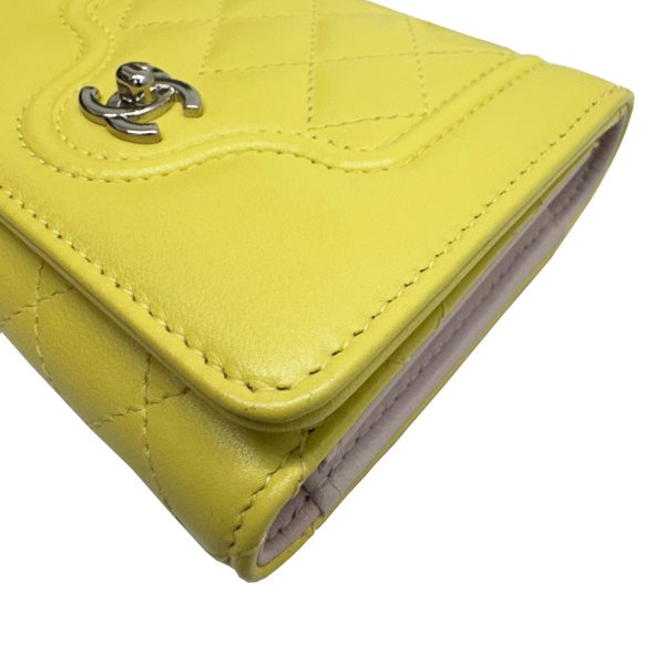 imgrc0095906482 CHANEL Matelasse Flap Wallet Lambskin Yellow Pink