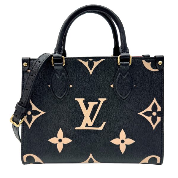 imgrc0095907744 LOUIS VUITTON On the Go PM Handbag Black Beige