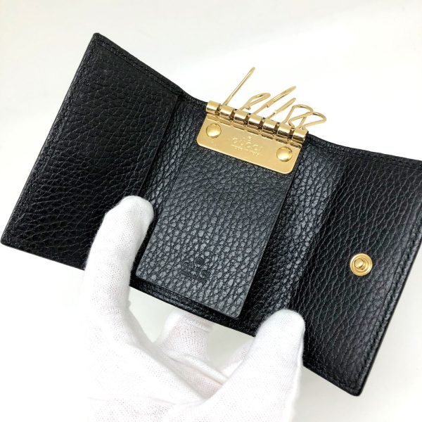 imgrc0095918541 Gucci 6 Key Case GG Marmont Leather Black