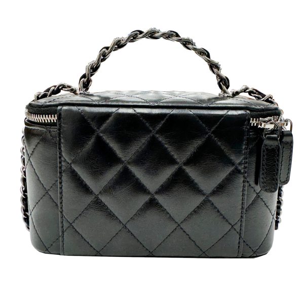 imgrc0095982996 CHANEL Matelasse Vanity Bag Calfskin Black