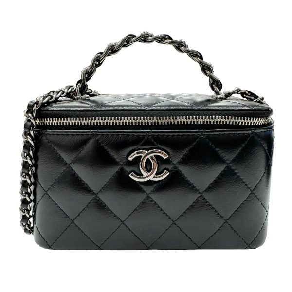 imgrc0095983003 CHANEL Matelasse Vanity Bag Calfskin Black