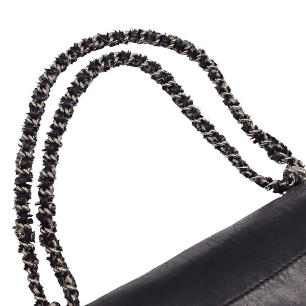 imgrc0096021133 CHANEL Tweed Shoulder Bag Double Chain Black