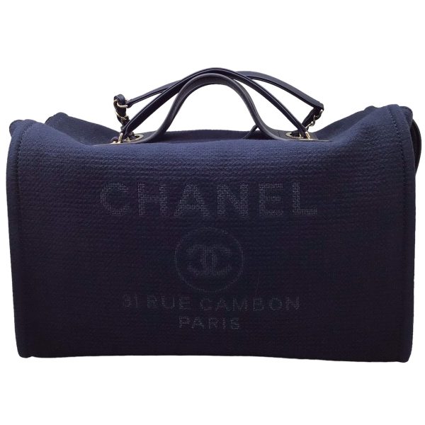 imgrc0096027089 CHANEL Deauville Bowling Bag Navy