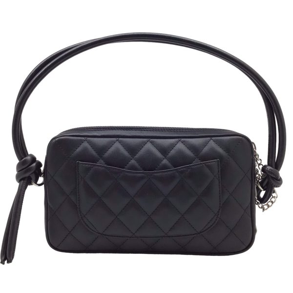 imgrc0096029705 CHANEL Cambon Line Accessory Pouch Bag Leather Black