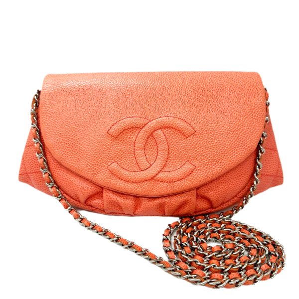 imgrc0096034521 CHANEL Chain Wallet Half Moon Pink Caviar Skin