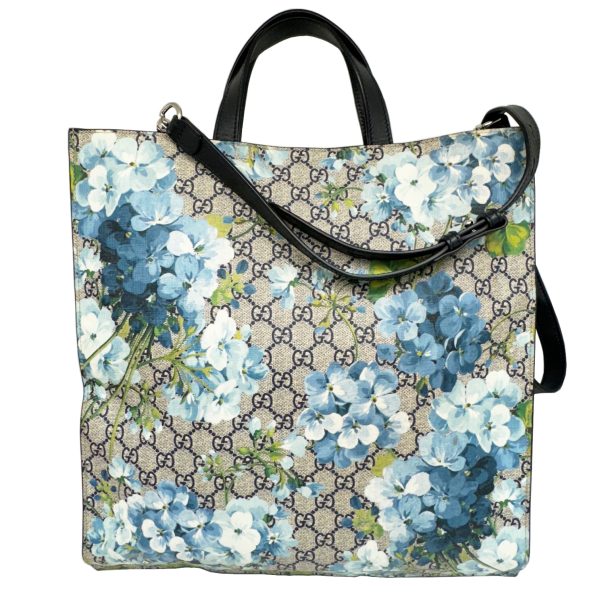 imgrc0096151690 GUCCI GG Blooms GG Supreme Tote Bag Canvas PVC Beige Blue