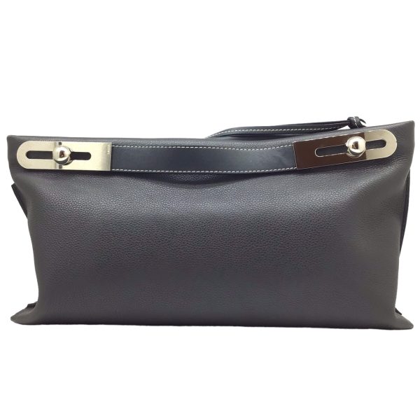 imgrc0096184979 Loewe Missy Small 2WAY Handbag Clutch Bag Leather Gray