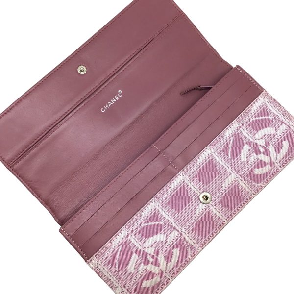 imgrc0096257161 CHANEL New Travel Line Long Wallet Nylon Jacquard Pink